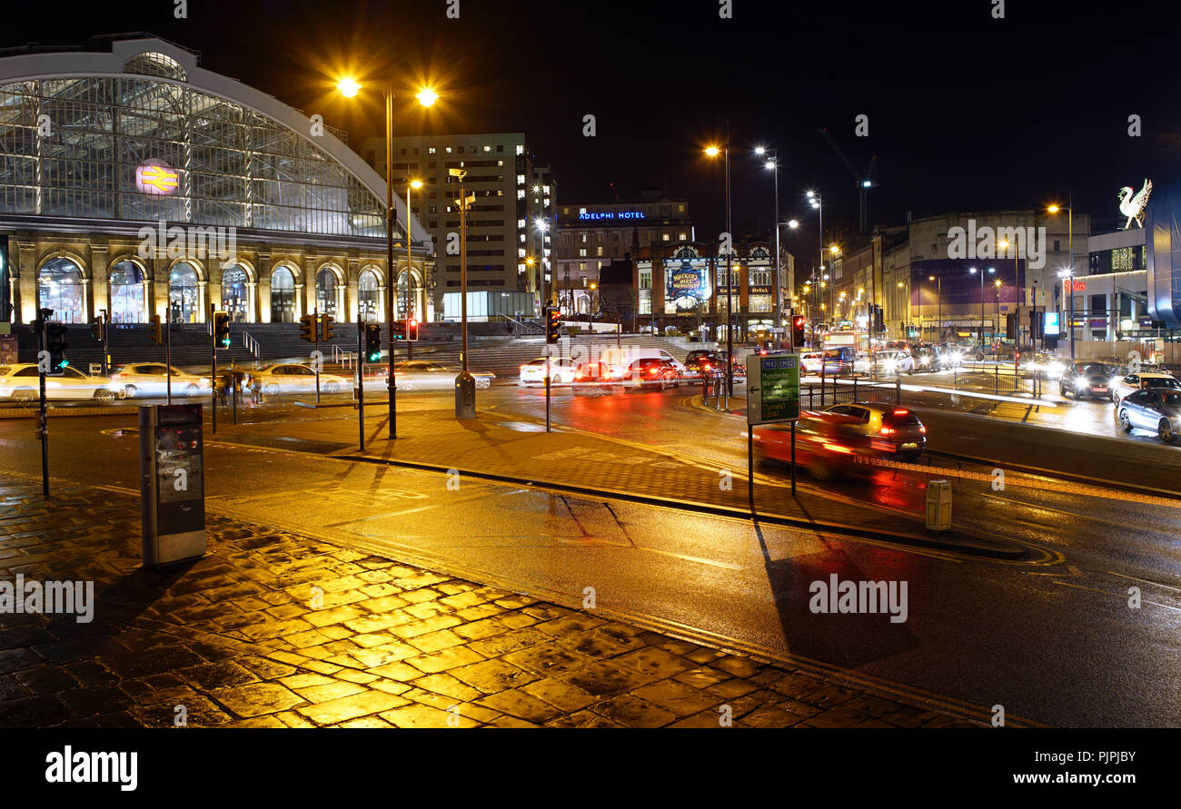 Lime Street Station, Liverpool. One of the oldest train stations in Britain, seen here in December 2016. Stock Photo