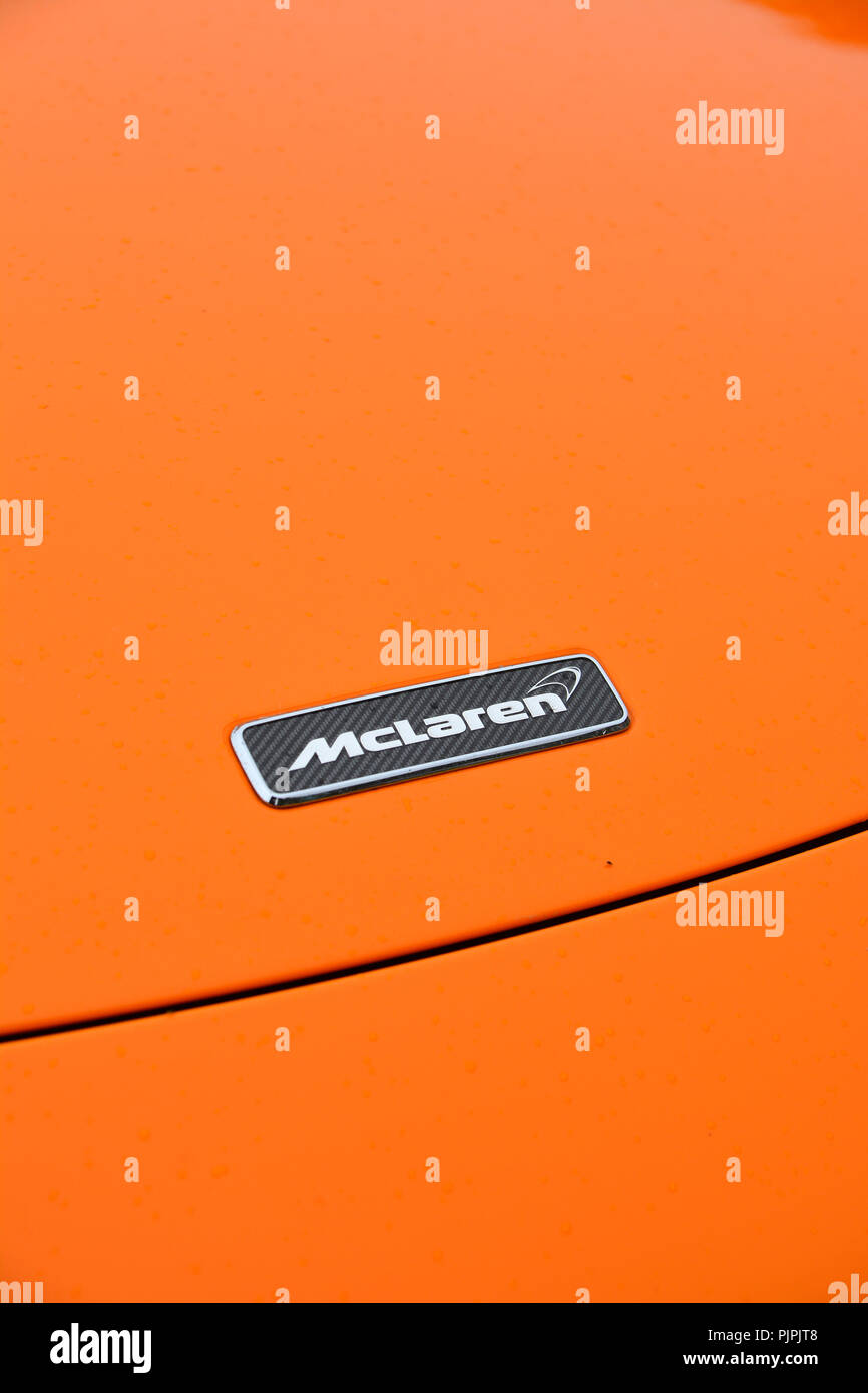 Close up picture of a McLaren supercar Stock Photo