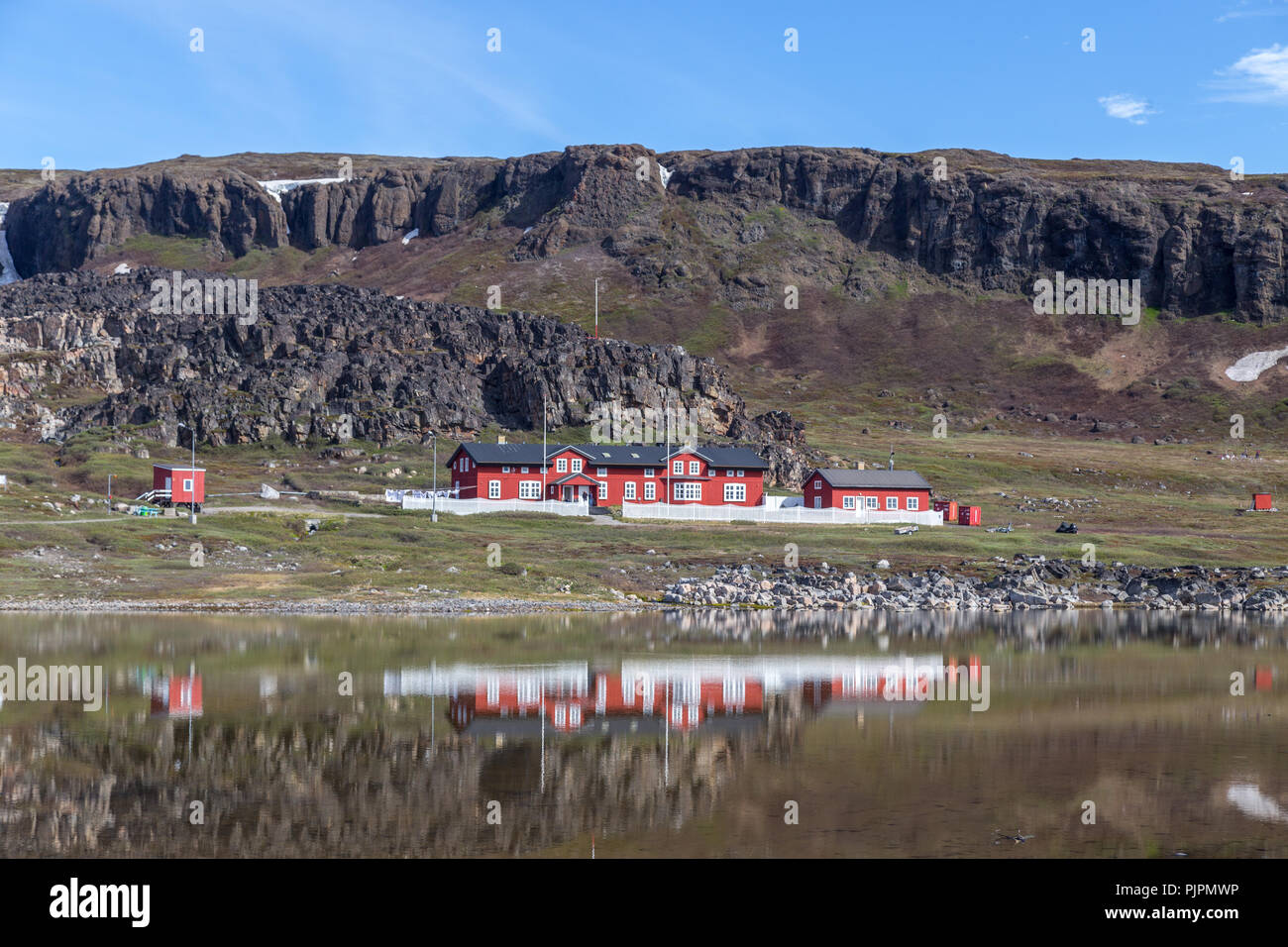 Arctic Station in Qeqertarsuaq, Greenland Stock Photo