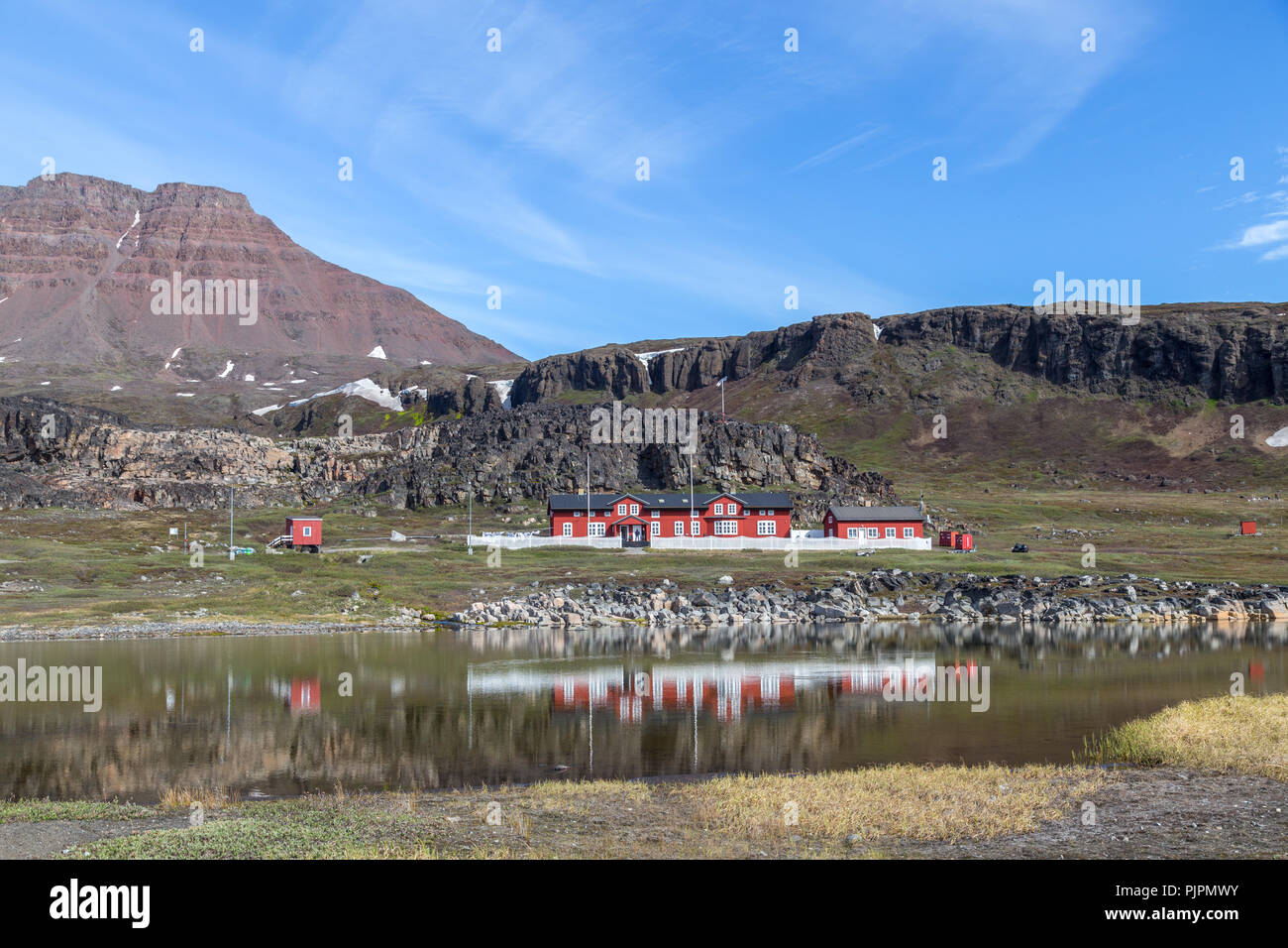Arctic Station in Qeqertarsuaq, Greenland Stock Photo