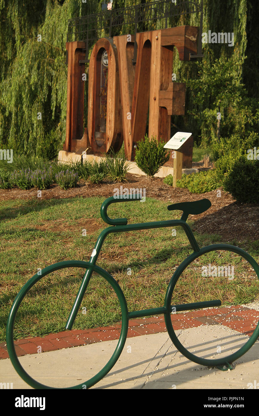 Love sculpture in Farmville, VA, USA Stock Photo