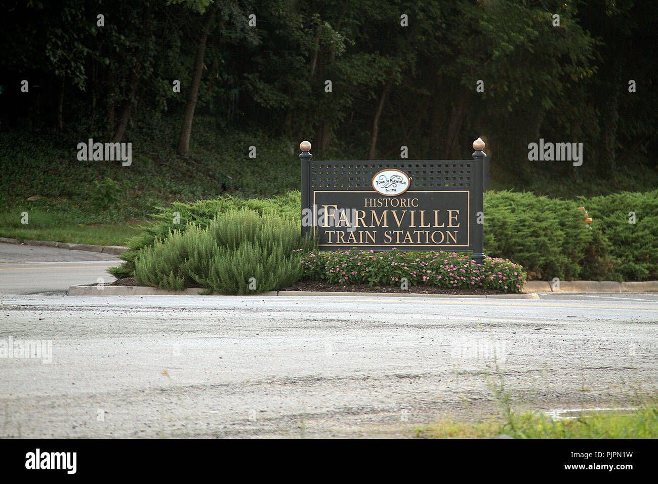 Historic Farmville Train Station, VA, USA Stock Photo