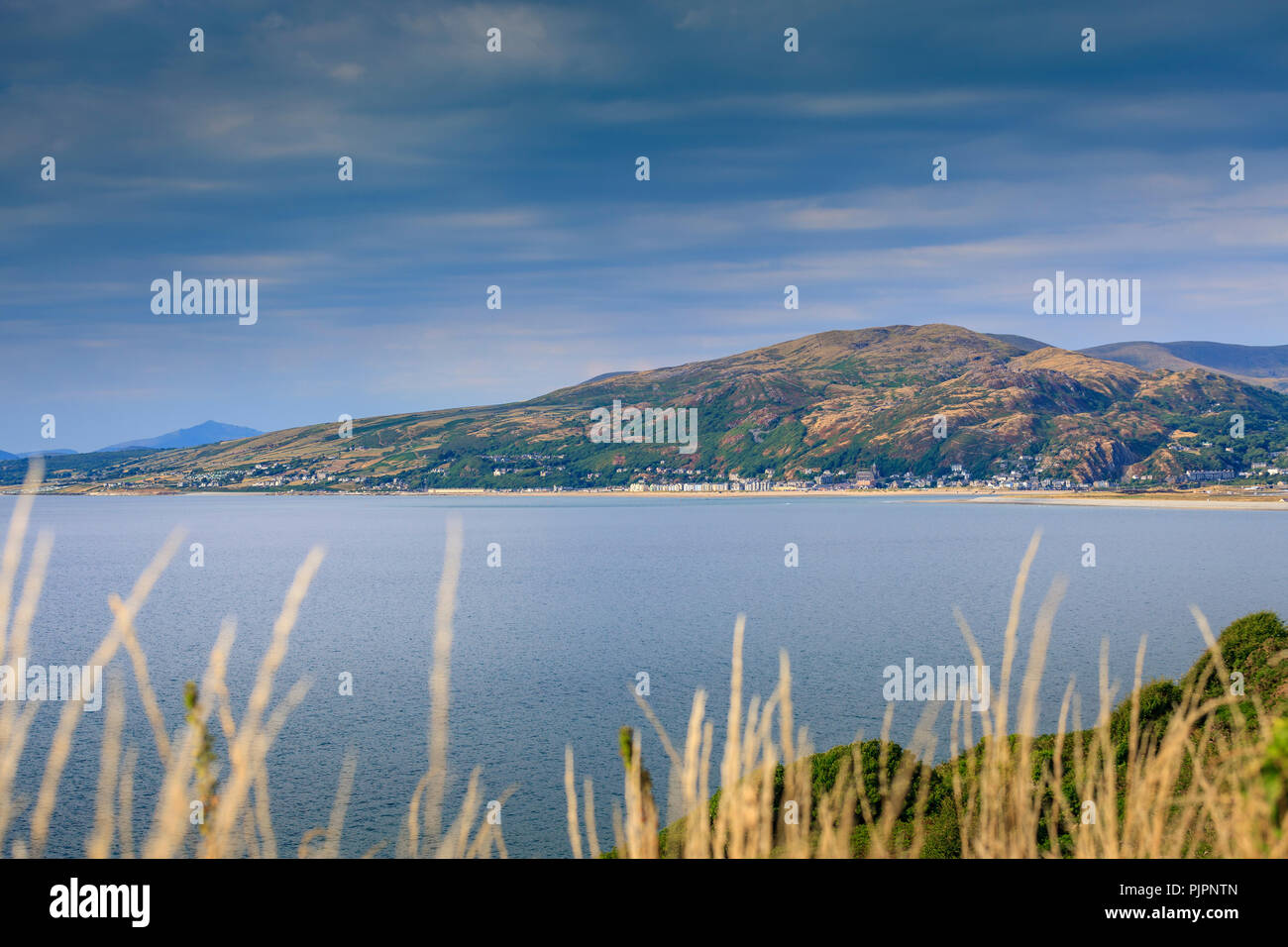 Barmouth across the Mawddach Estuary Gwynedd Wales Stock Photo