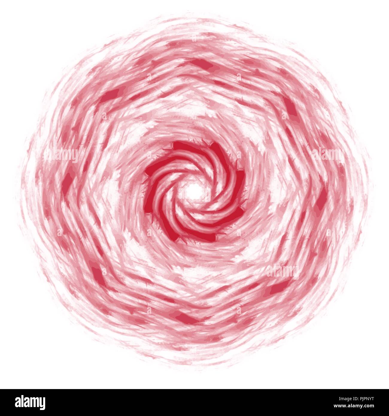 red mandala watercolor circle background pattern on white background, vector illustration Stock Vector