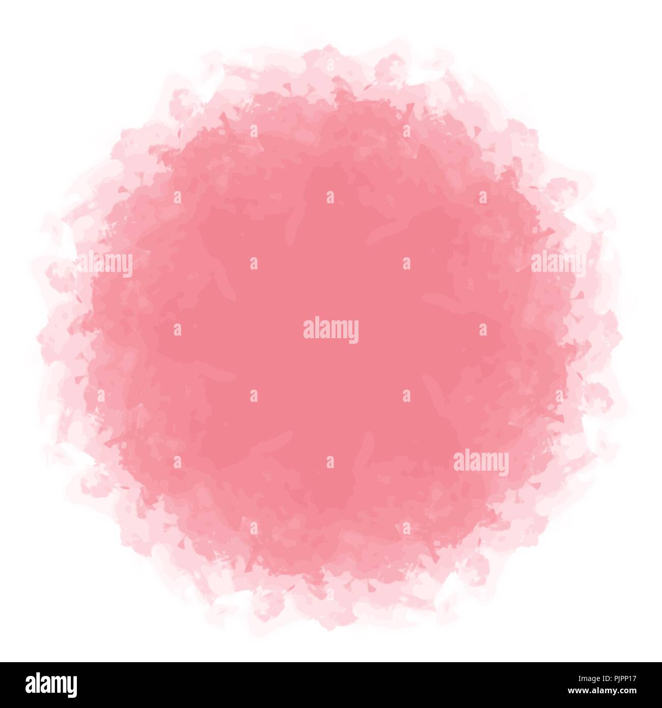 pink mandala watercolor circle pattern on white background, vector illustration Stock Vector