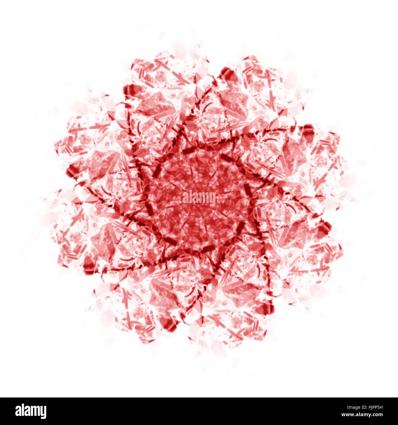 red mandala ornament watercolor pattern on white background, vector illustration Stock Vector