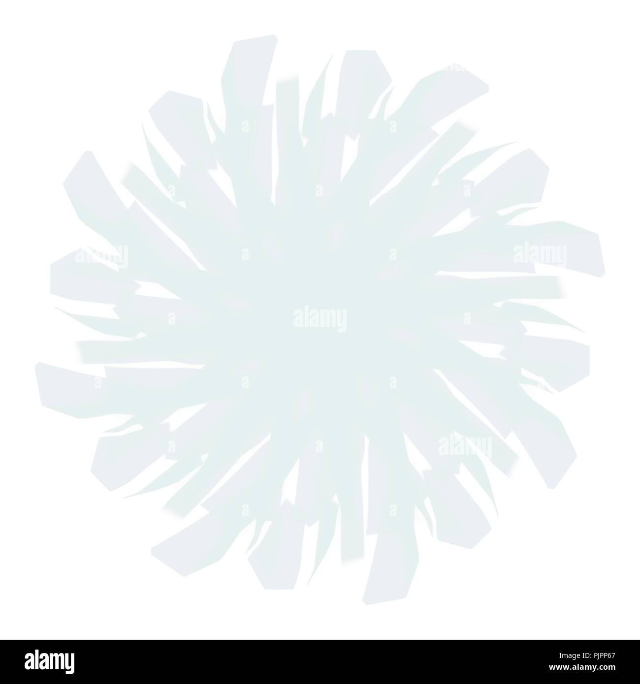 light blue mandala snowflake watercolor pattern on white background, vector illustration Stock Vector