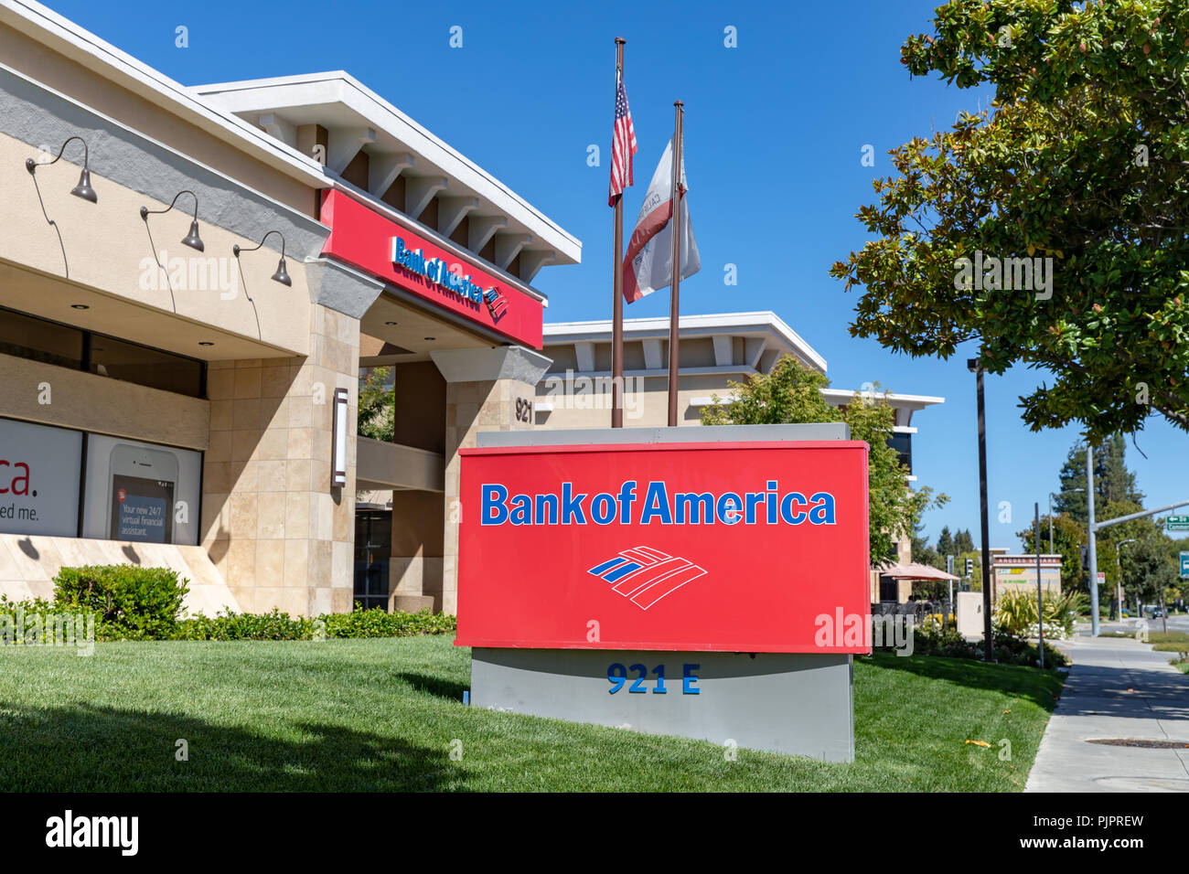 Bank of America Financial Center, East Arques Avenue, Sunnyvale, California Stock Photo