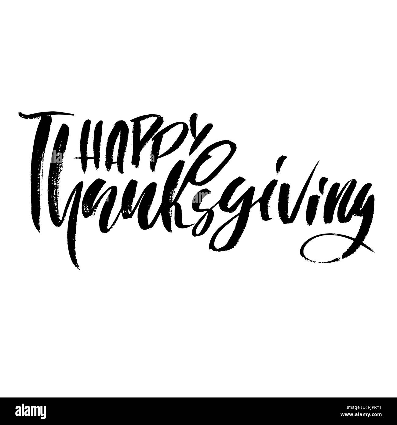 Handwritten Thanksgiving lettering. Happy Thanksgiving card template ...
