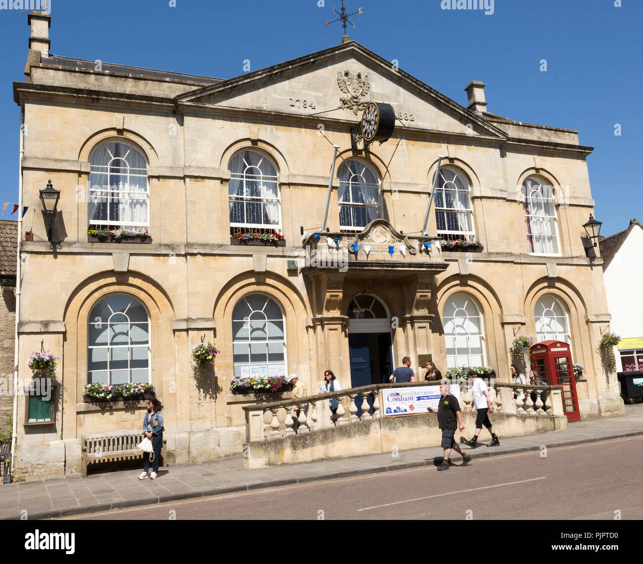 Georgian architecture of Town Hall building, Corsham, Wiltshire, England, UK dating from 1784 Stock Photo