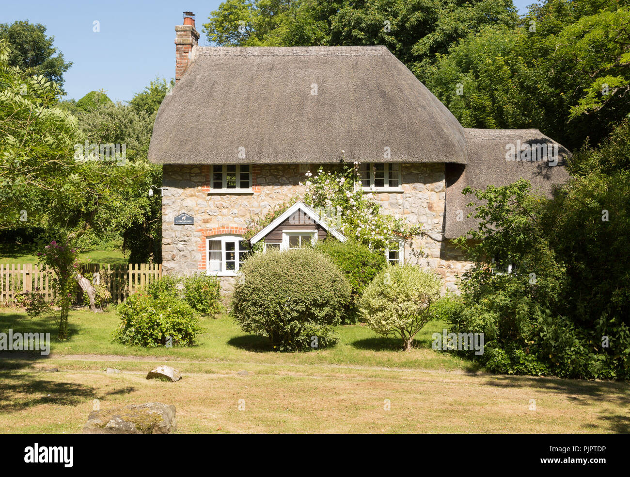 Historic attractive thatched cottage, Lockeridge Dene, near Marlborough, Wiltshire, England, UK