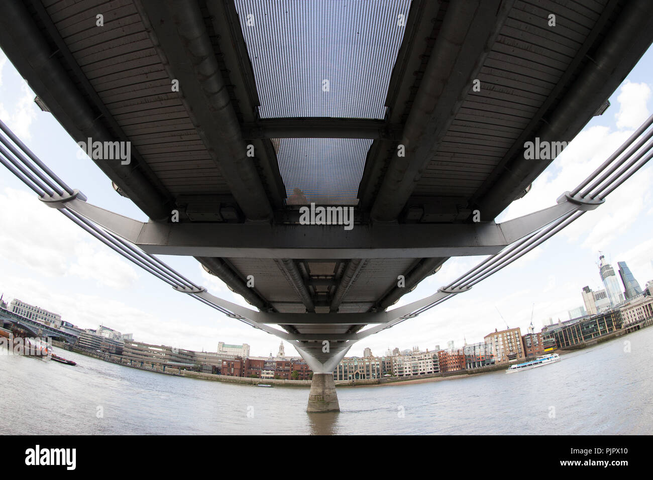 millennium bridge river Thames London Stock Photo