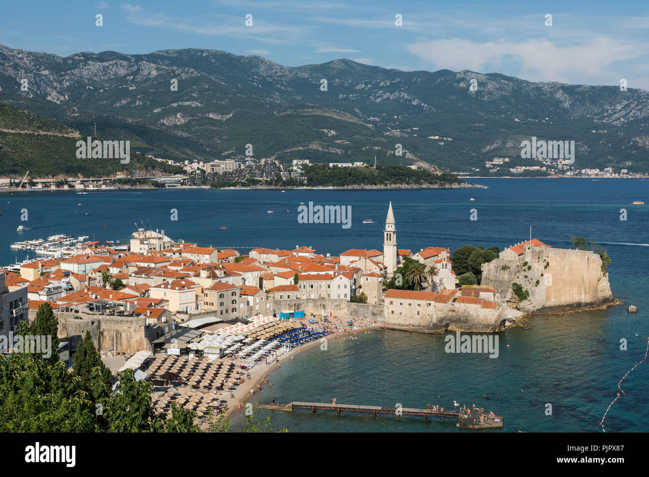 Panoramic view of the Budva Riviera from the observation deck of the ...