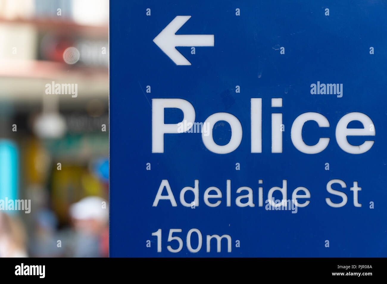 Sign for police station in Adelaide Street in Brisbane Stock Photo Alamy