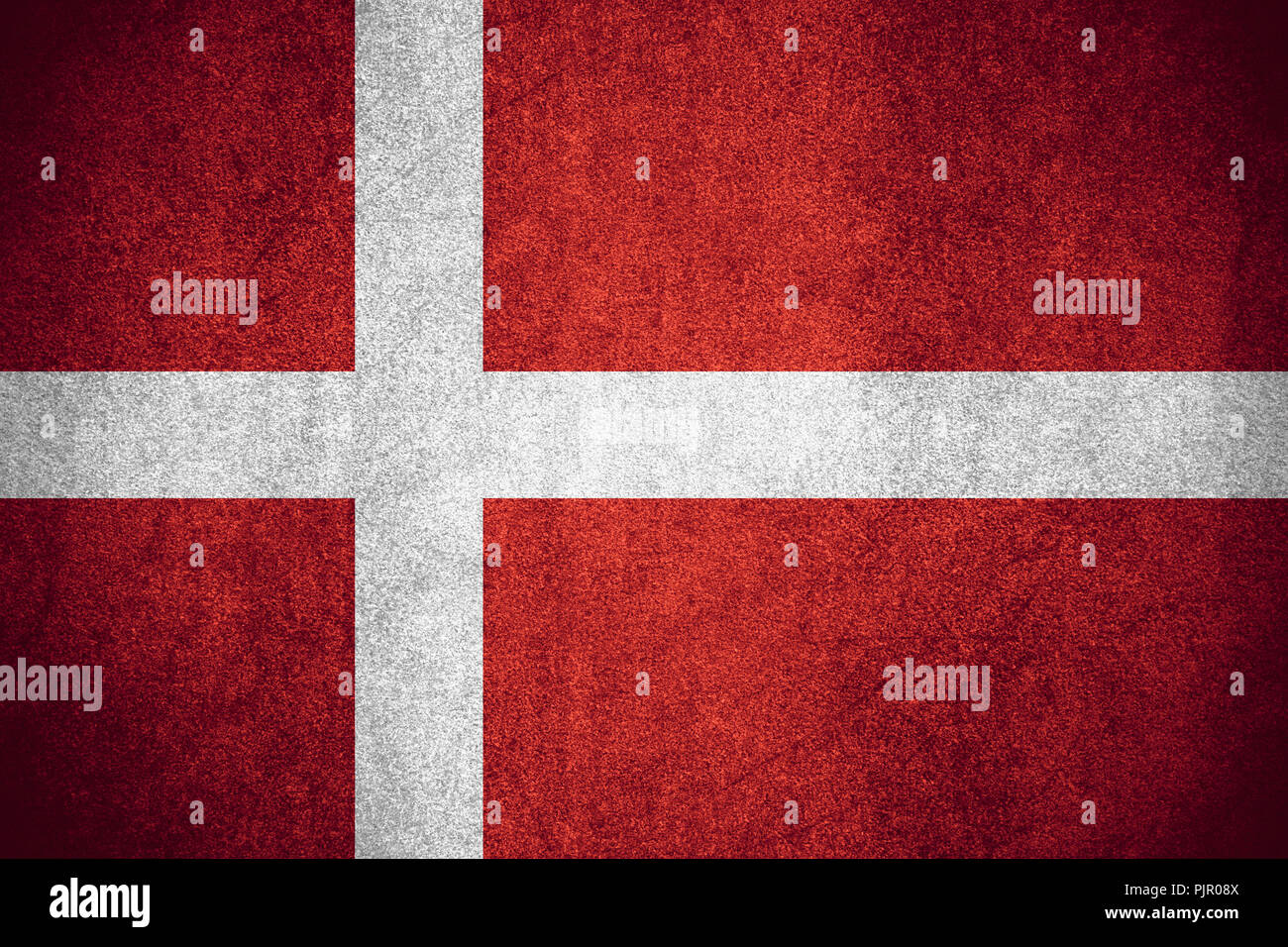 flag of Denmark or Danish banner on rough pattern texture Stock Photo ...