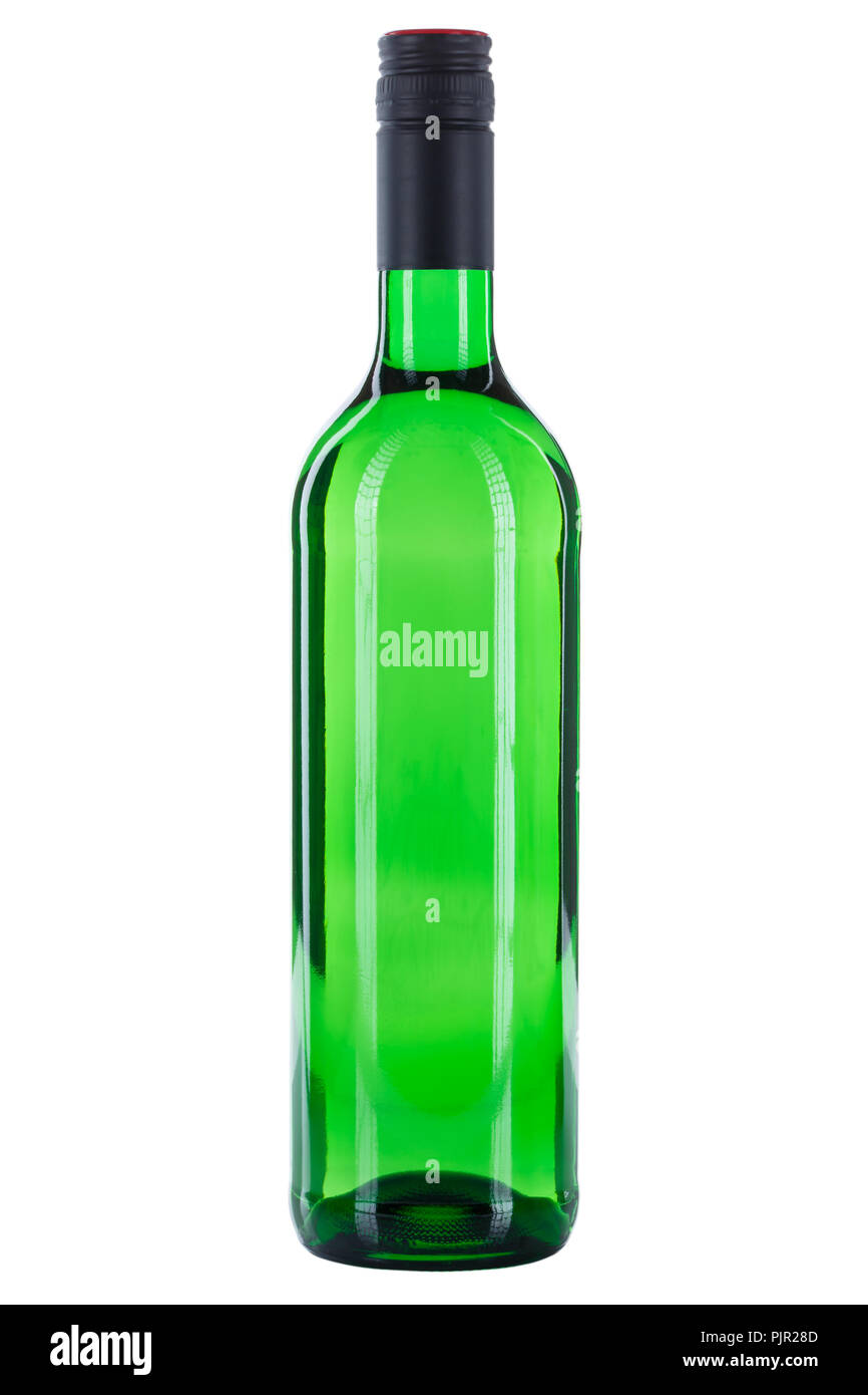 Wine bottle green color isolated on a white background Stock Photo