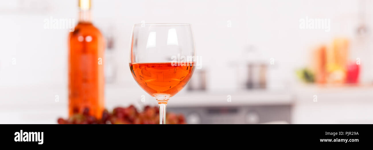 Rose wine banner glass copyspace copy space Stock Photo