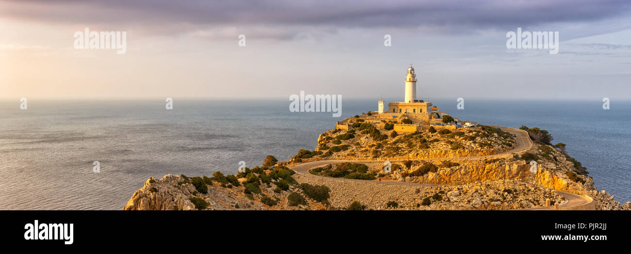 Majorca Mallorca Cap Formentor landscape panorama nature Mediterranean Sea Balearic Islands Spain copyspace travel copy space Stock Photo