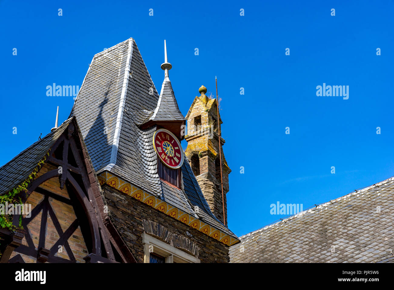 COCHEM, GERMANY, Rhineland-Palatinate - 2018, JUNE 26: Inside Reichsburg castle in summer time Stock Photo