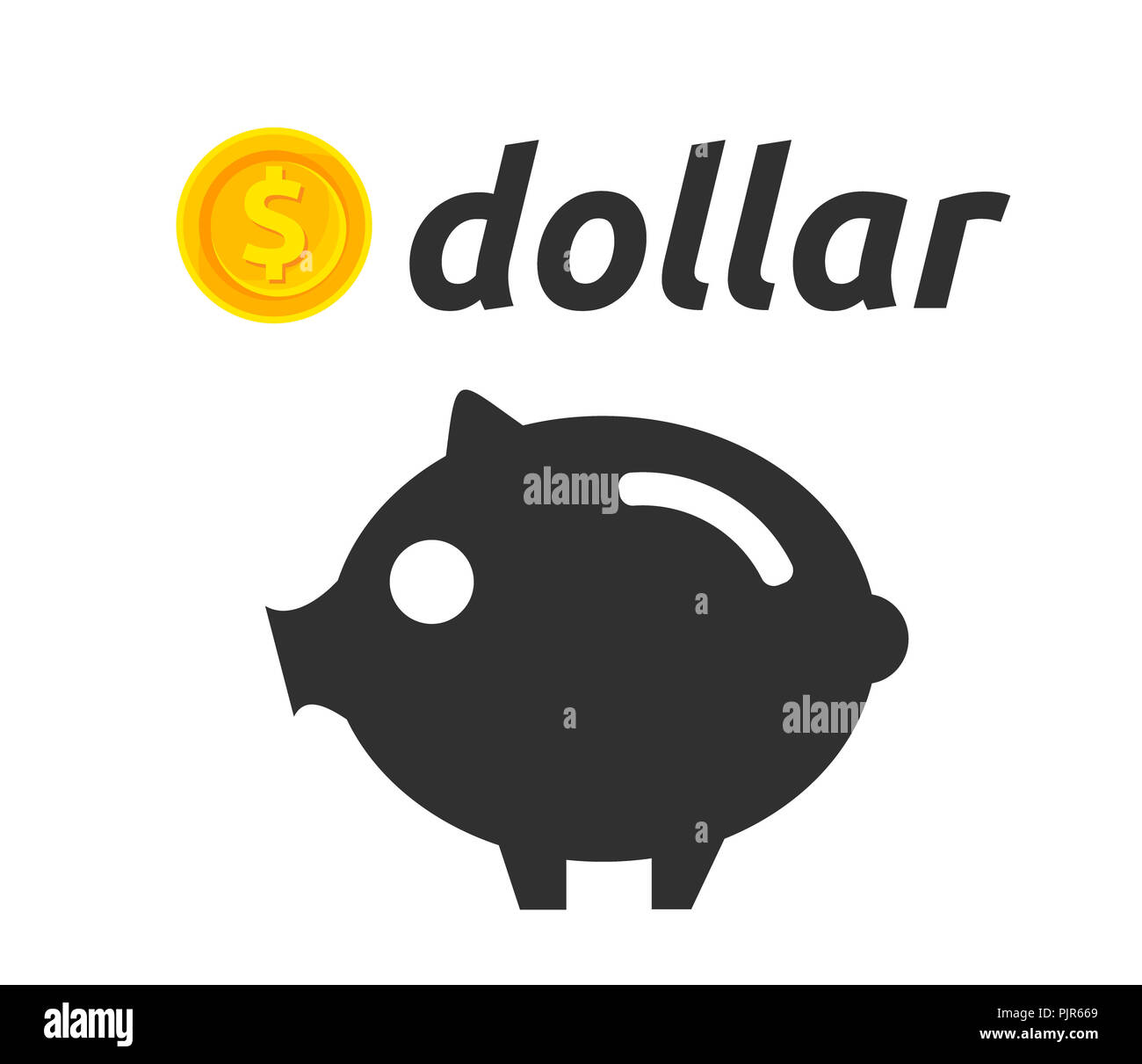 Dollar Illustration of an isolated piggy bank with a currency sign ...
