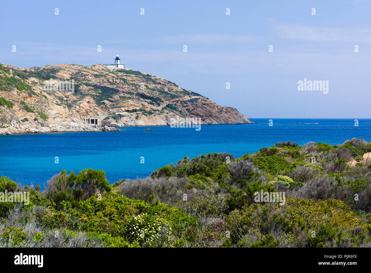 Lighthouse, Pointe de la Revellata, Calvi, Corsica, France Stock Photo