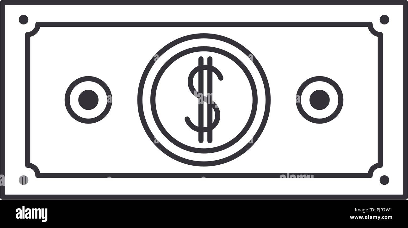 bill dollar money icon Stock Vector