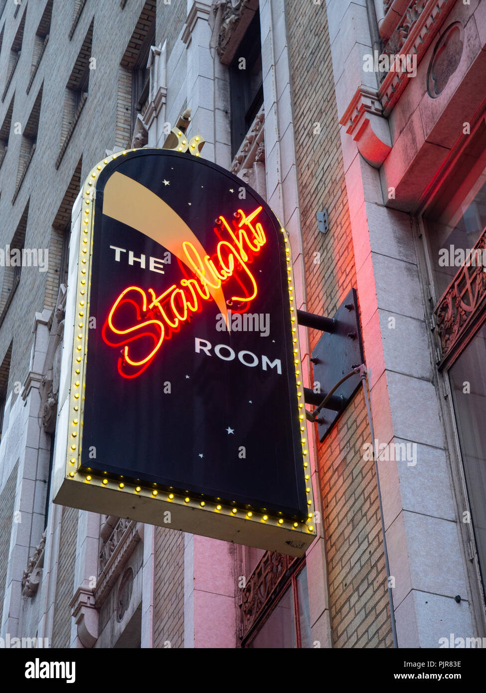 The Starlight Room Sign At The Sir Francis Drake Hotel Stock