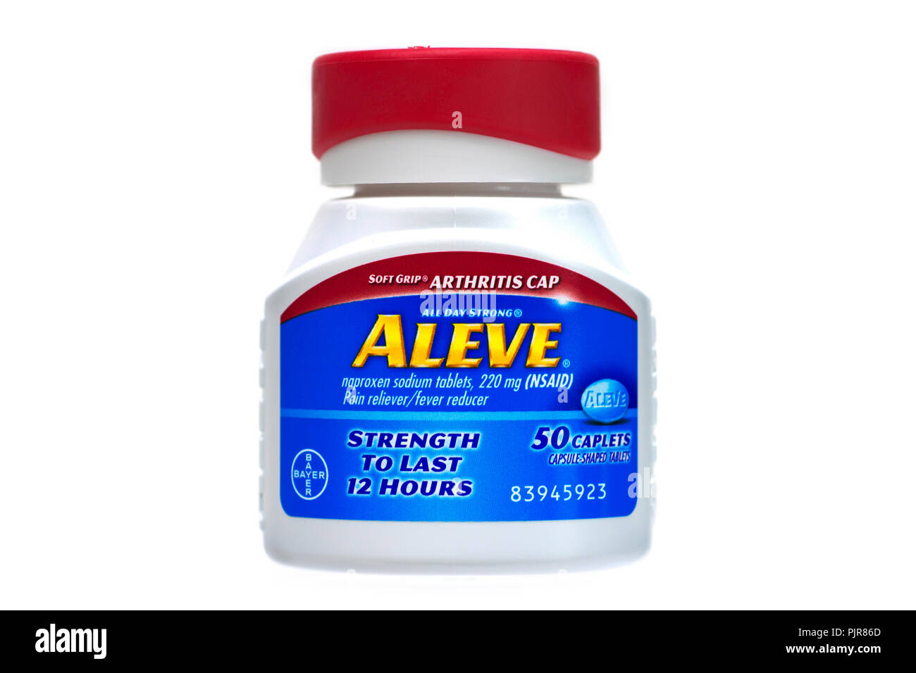 Aleve, Naproxen Tablets, Bottle of Aleve Stock Photo