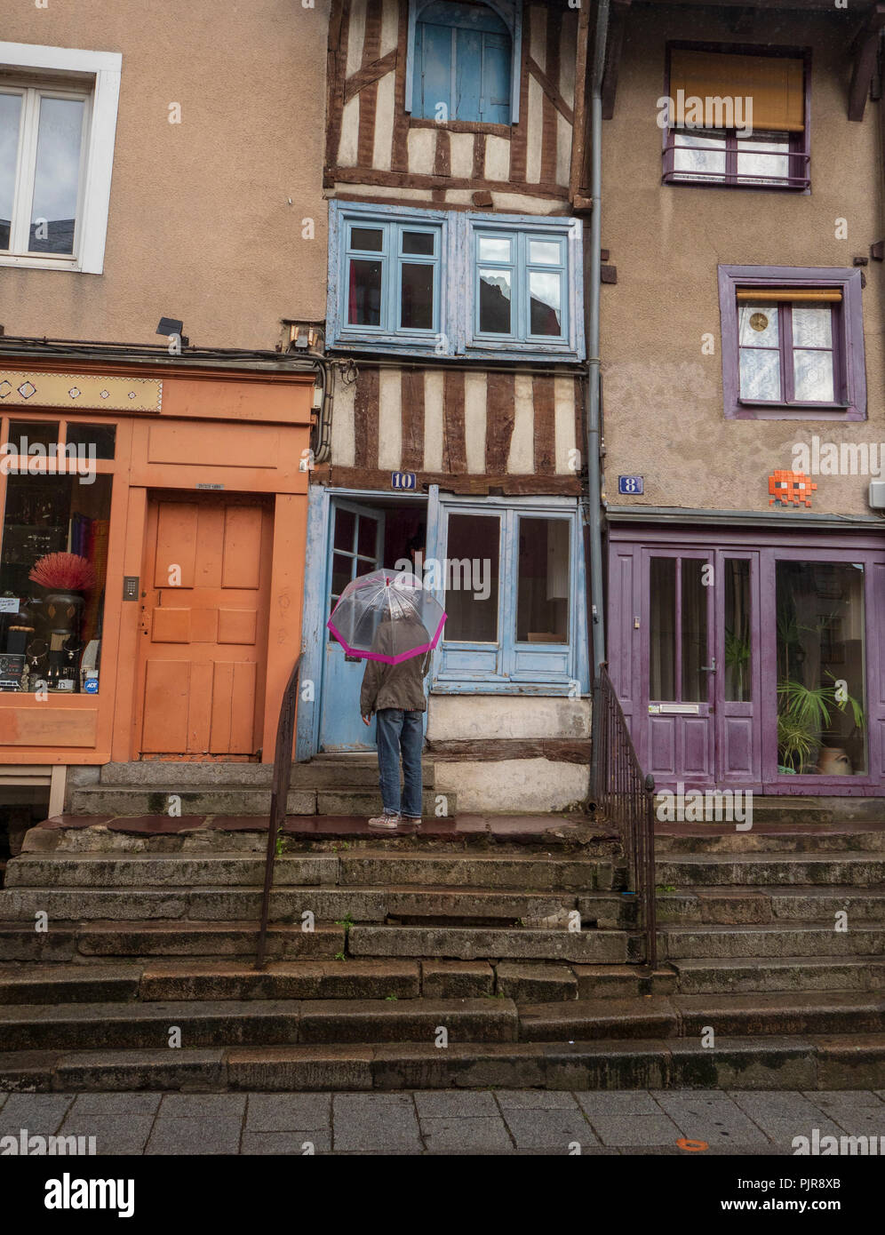 Small house, 10 street of Penhoet, Rennes, France. Stock Photo
