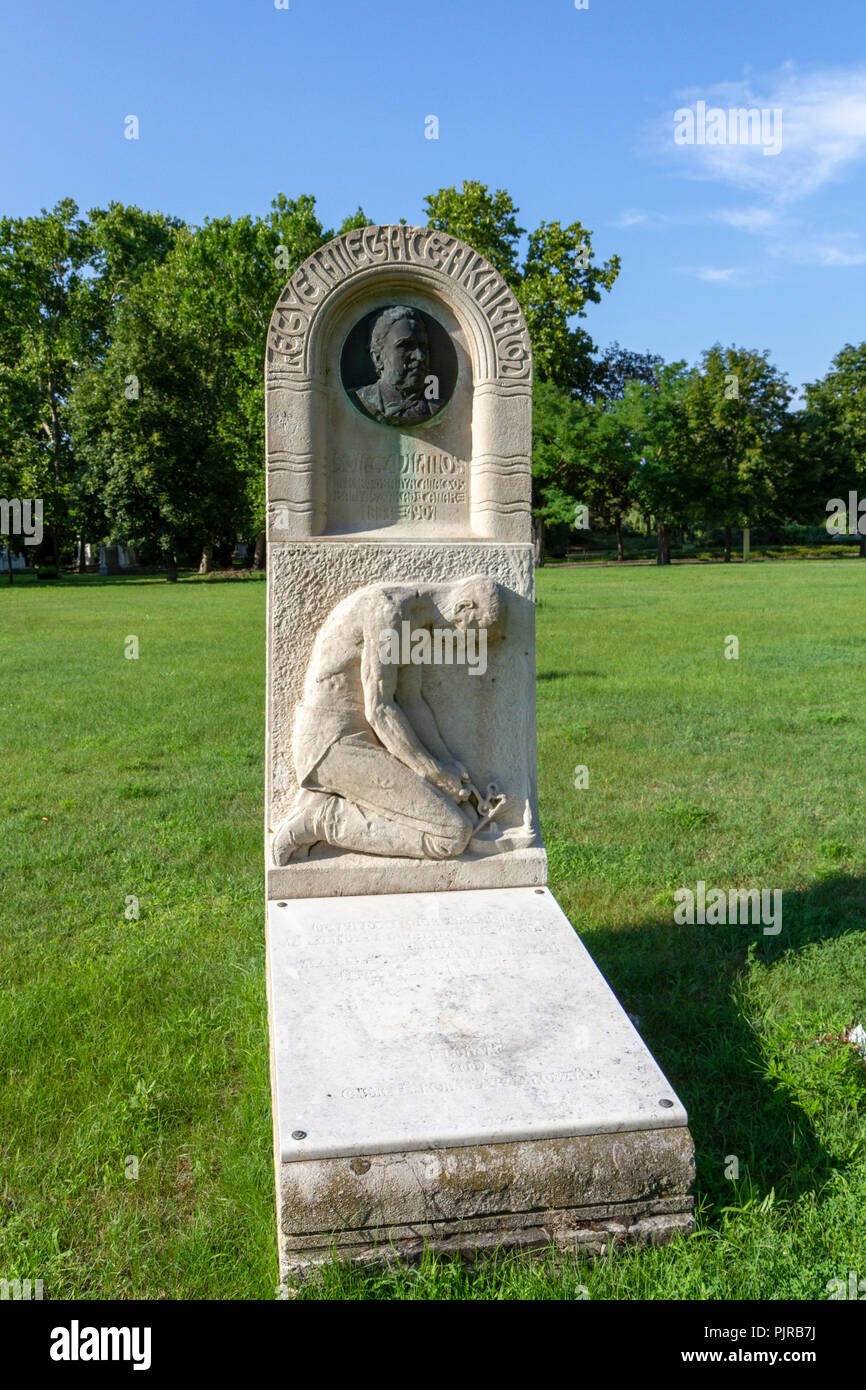Typical grave in the Kerepesi Cemetery (Fiume Road National Graveyard), Budapest, Hungary. Stock Photo