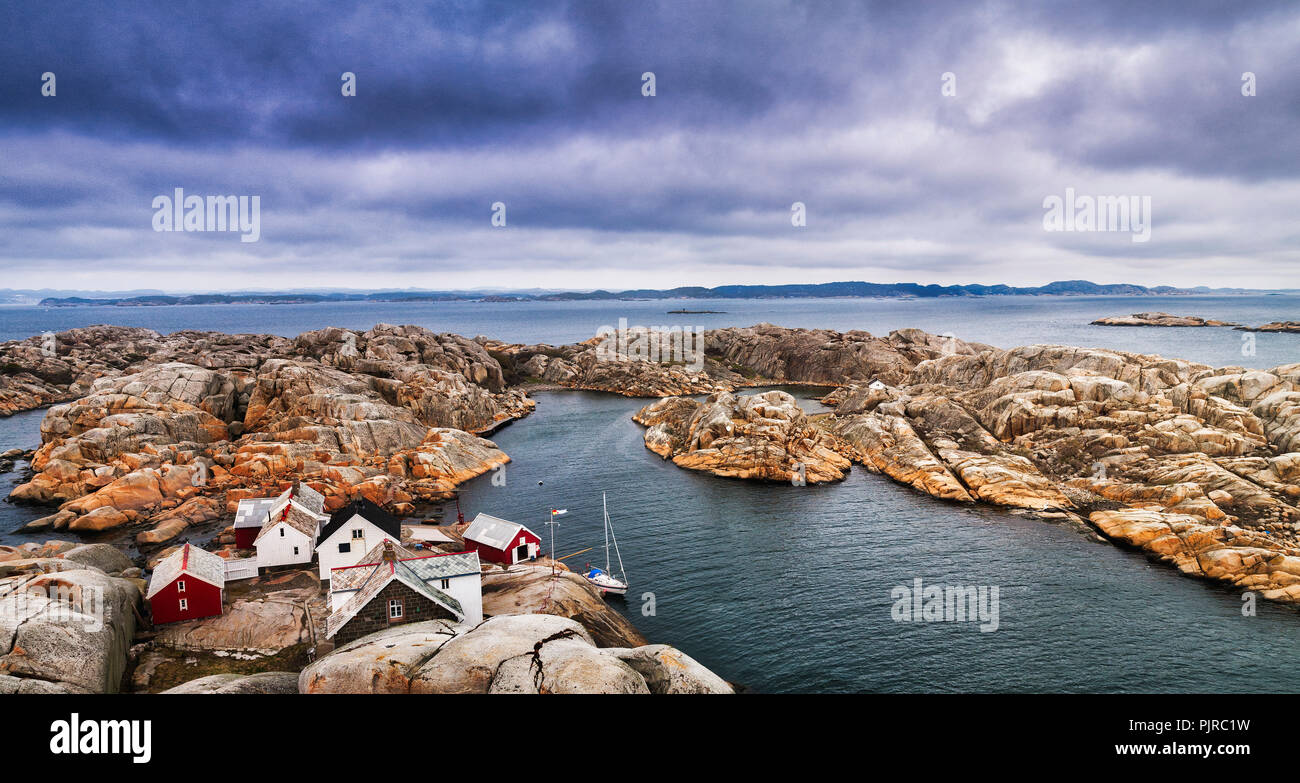 A group of islands called Svenner outside Larvik in Norway Stock Photo