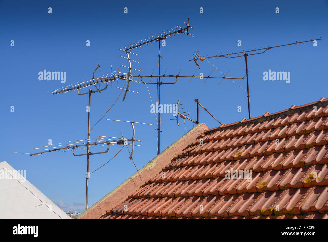 Aerials, Lisbon, Portugal, Antennen, Lissabon Stock Photo
