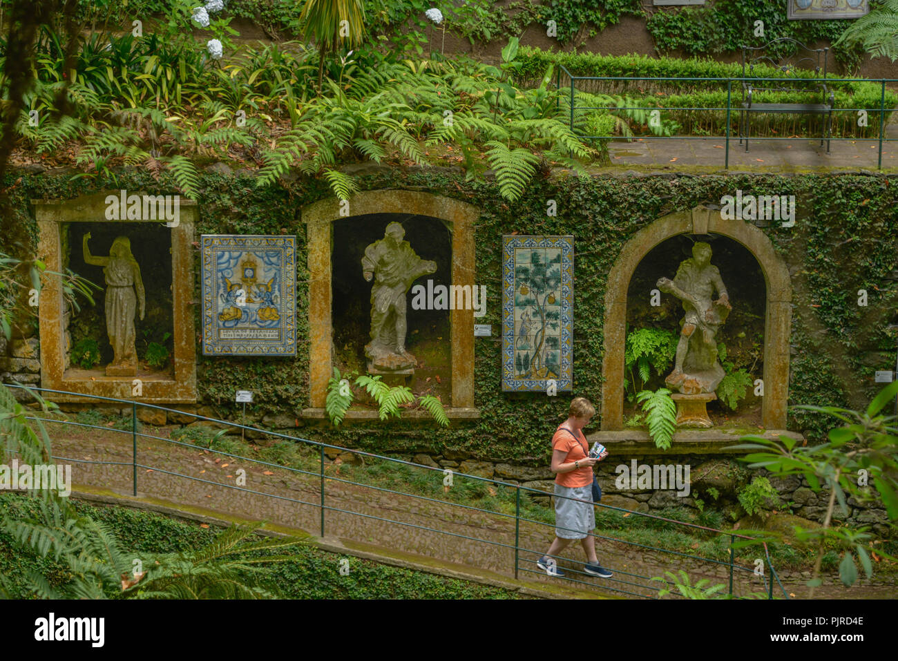 Azulejos, Monte Palace Tropical Garden, Monte, Funchal, Madeira, Portugal Stock Photo