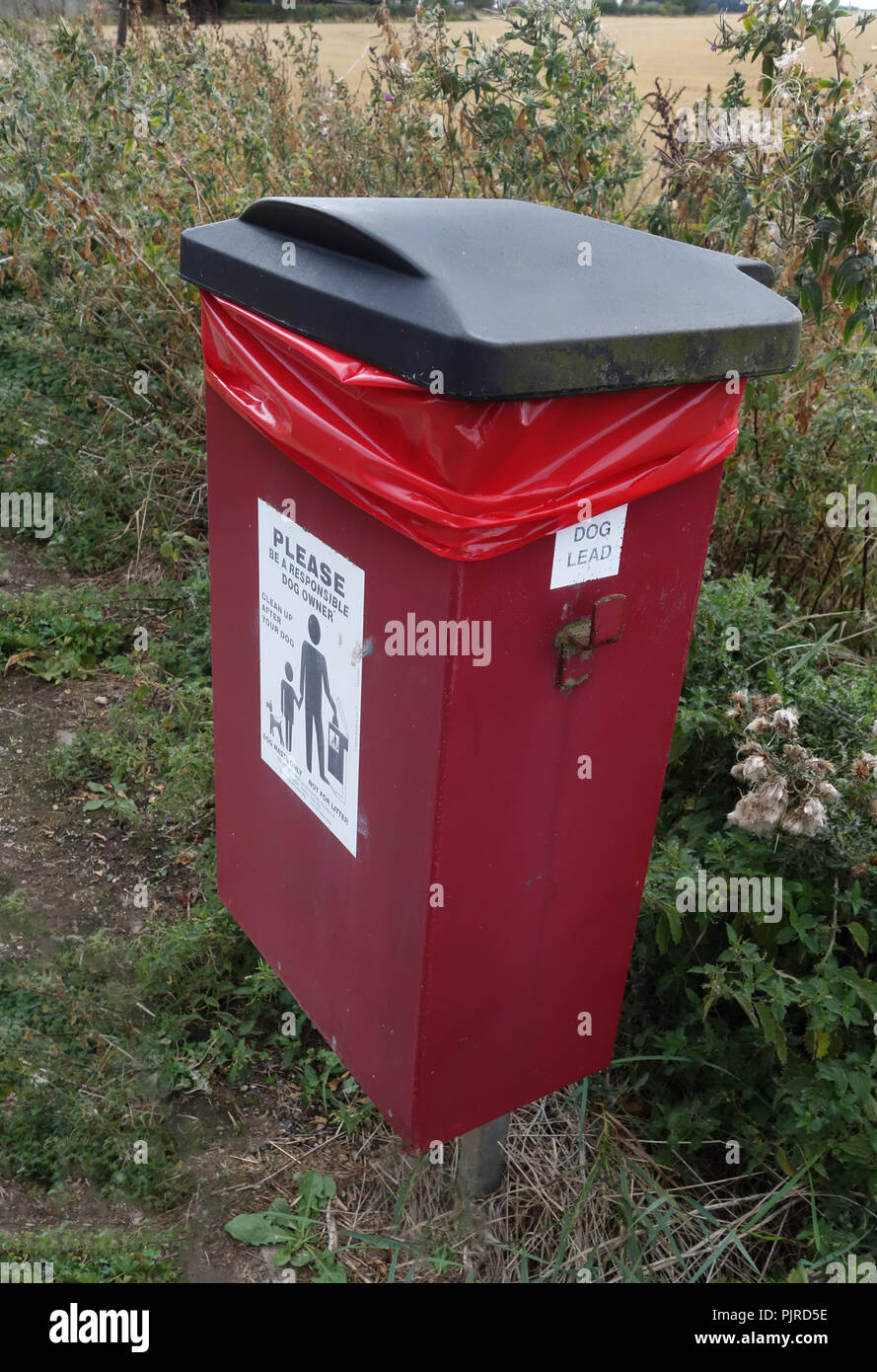 Dog Poo bin near pathway Stock Photo Alamy