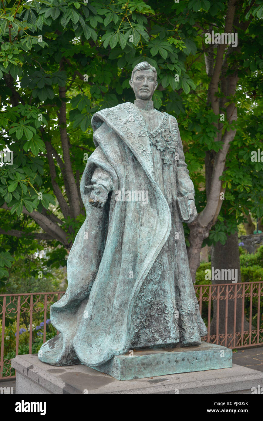 Statue, emperor Karl I, Monte, Funchal, Madeira, Portugal, Kaiser Karl I. Stock Photo