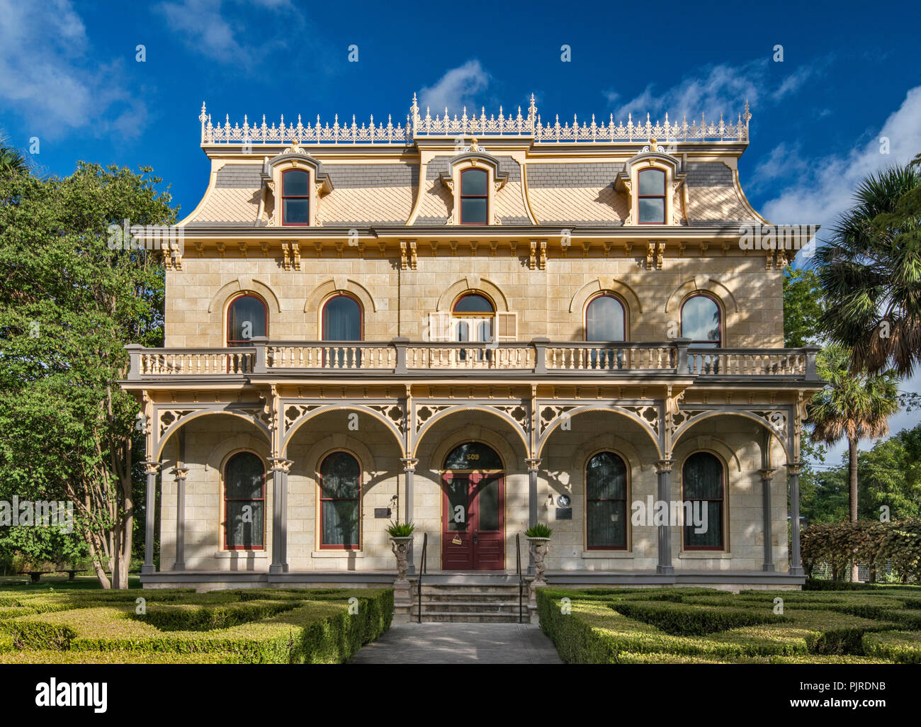Edward Steves Homestead historic mansion, museum, Victorian French Second Empire design, King William Historic District in San Antonio, Texas, USA Stock Photo