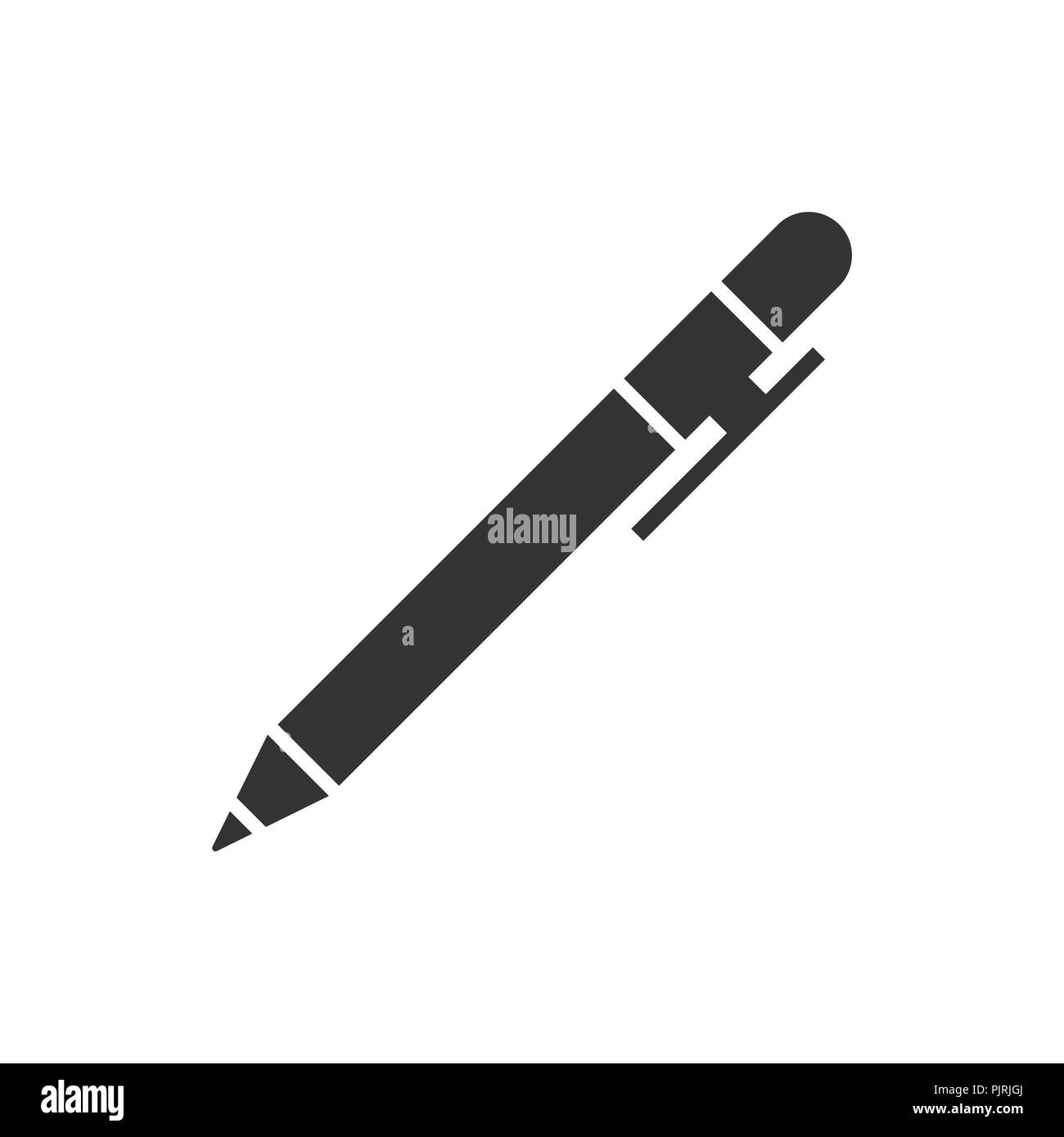 Pen icon in flat style. Highlighter vector illustration on white ...