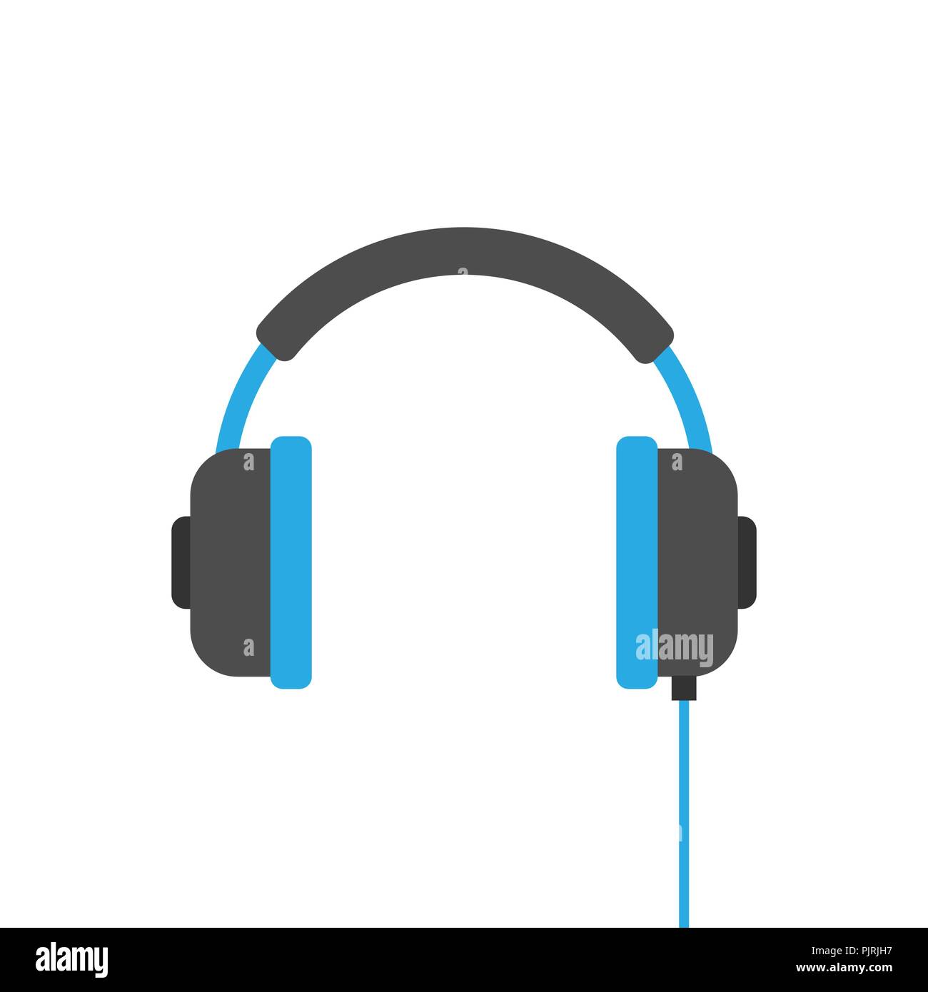 Headphone headset icon in flat style. Headphones vector illustration on ...