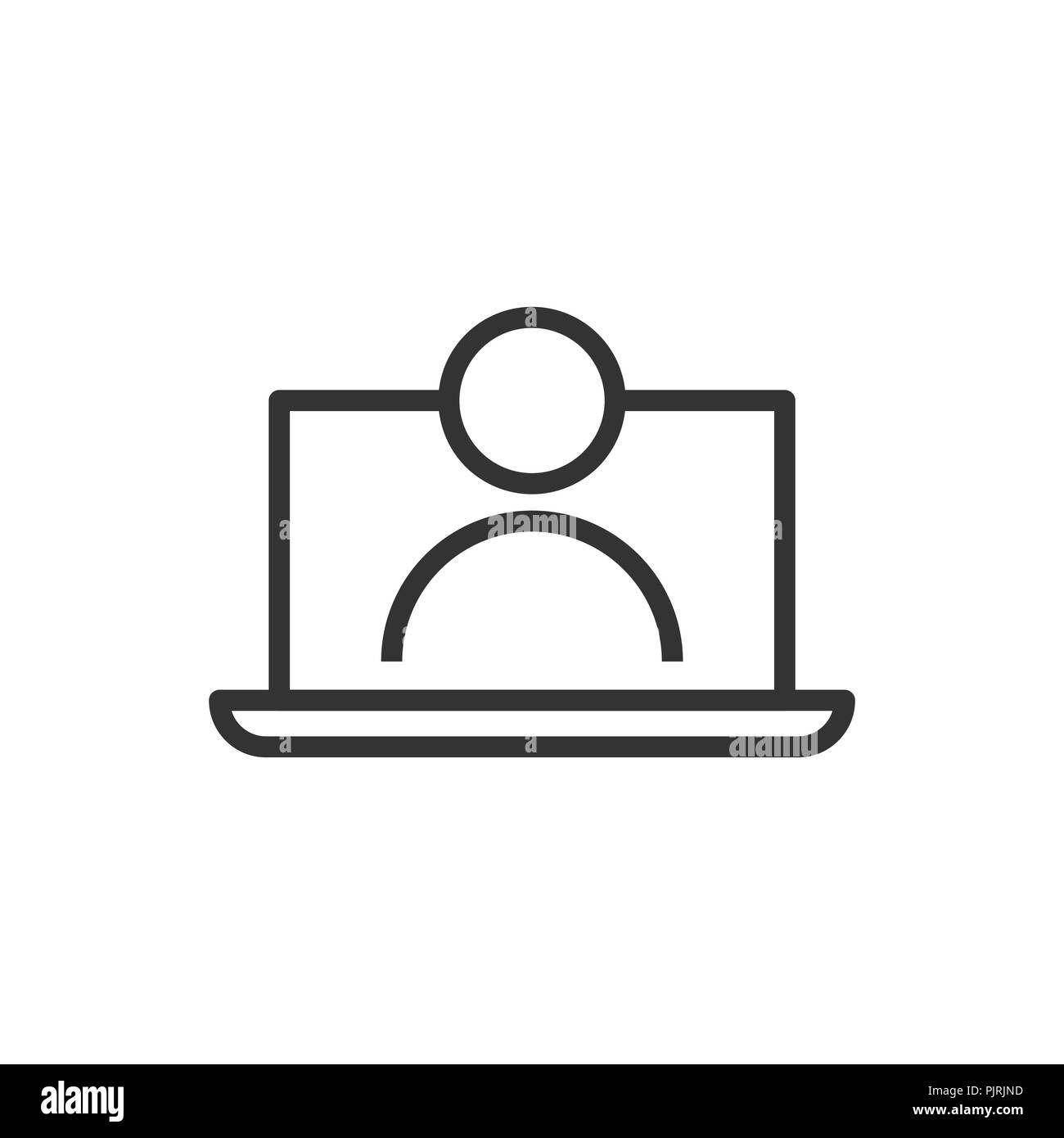Online training process icon in flat style. Webinar seminar vector ...