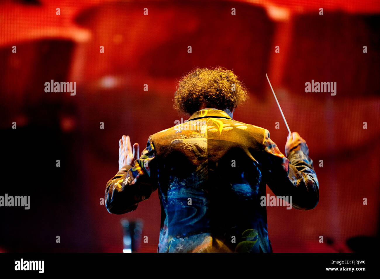 Belgian conductor Robert Groslot at the Night Of The Proms in Antwerp (Belgium, 09/11/2012) Stock Photo