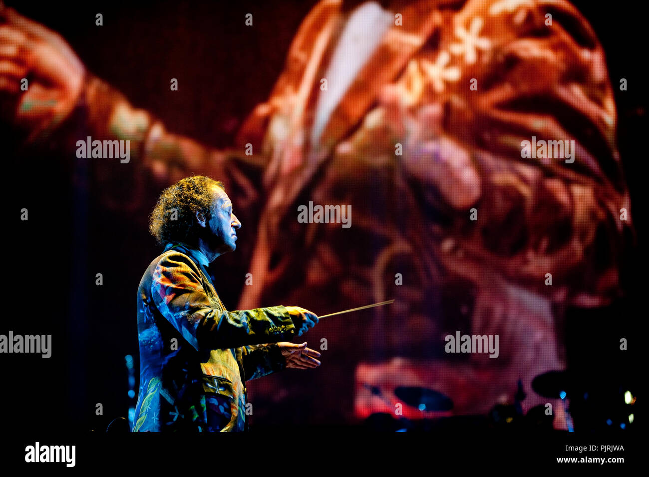 Belgian conductor Robert Groslot at the Night Of The Proms in Antwerp (Belgium, 09/11/2012) Stock Photo