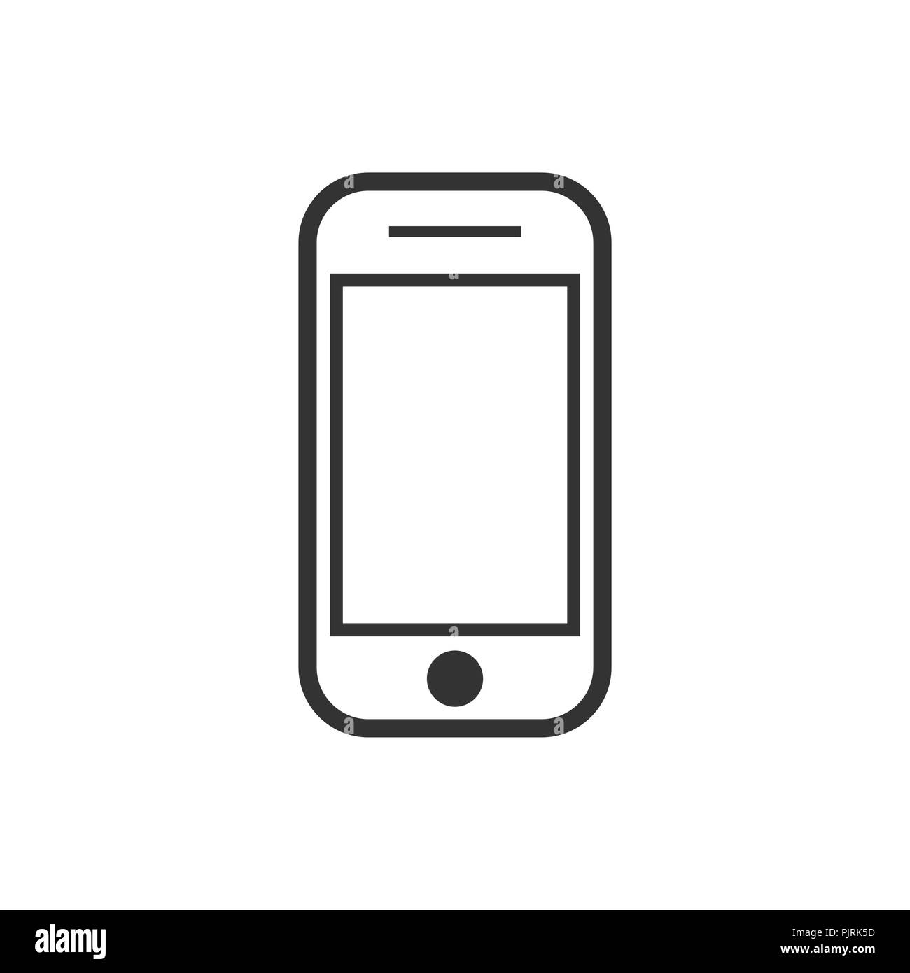 Smartphone icon in flat style. Phone handset vector illustration on ...
