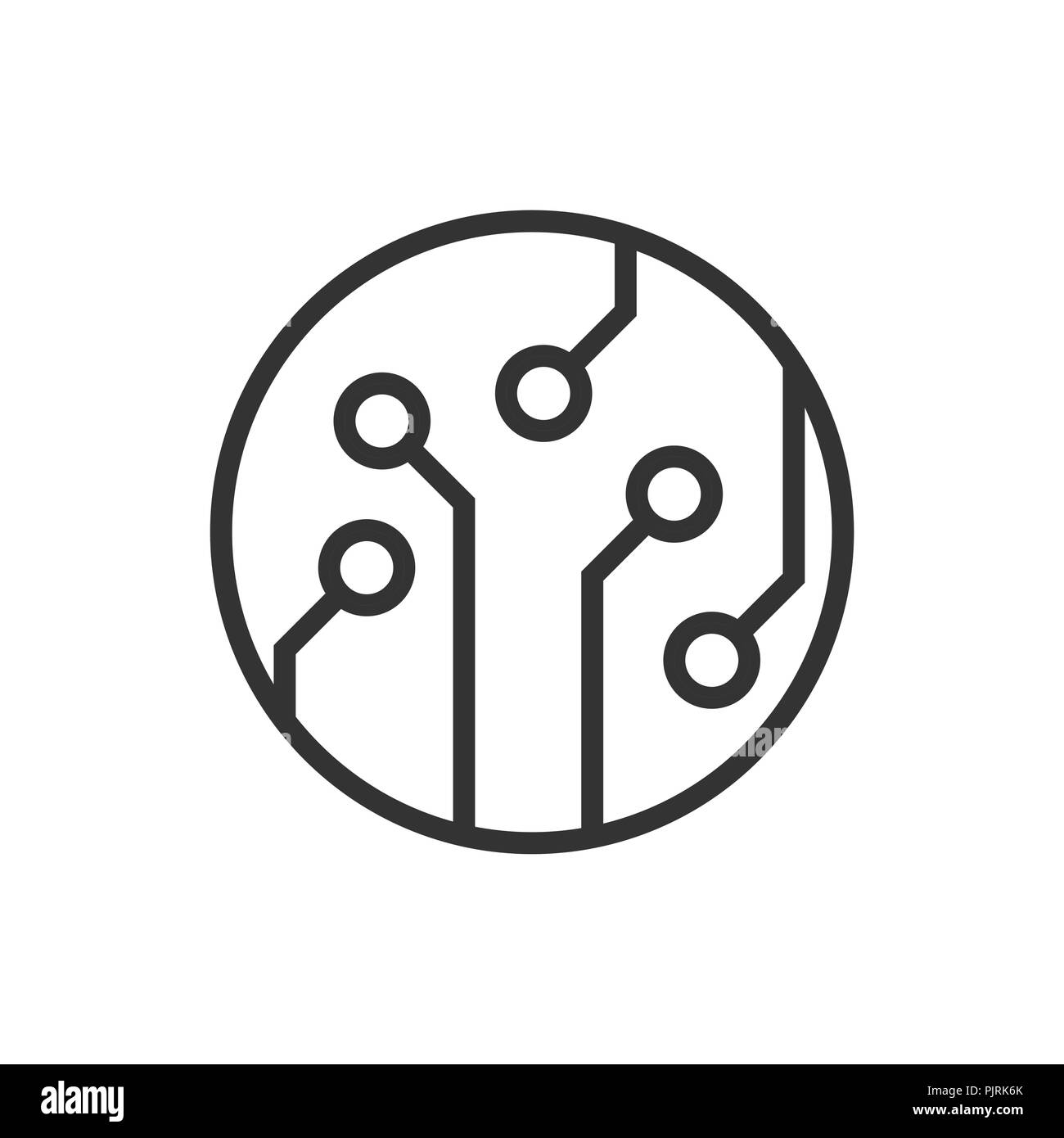 Circuit board icon in flat style. Technology microchip vector ...