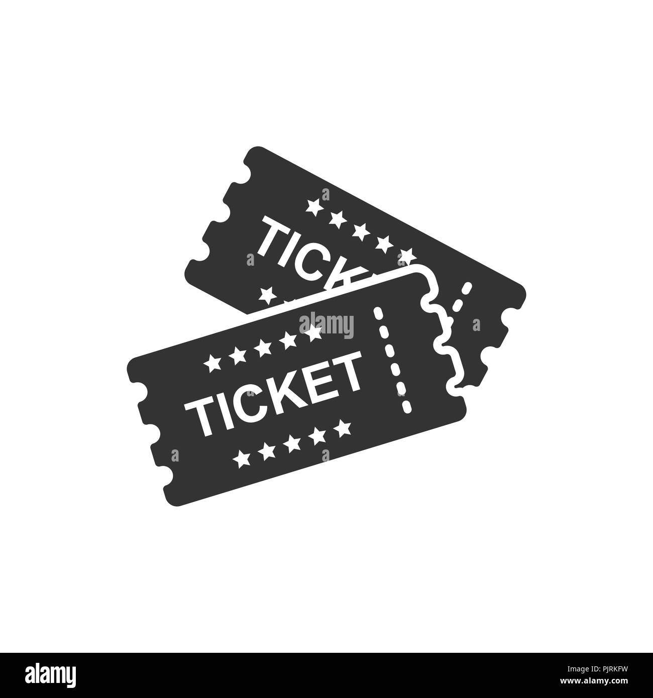 Cinema ticket icon in flat style. Admit one coupon entrance vector ...