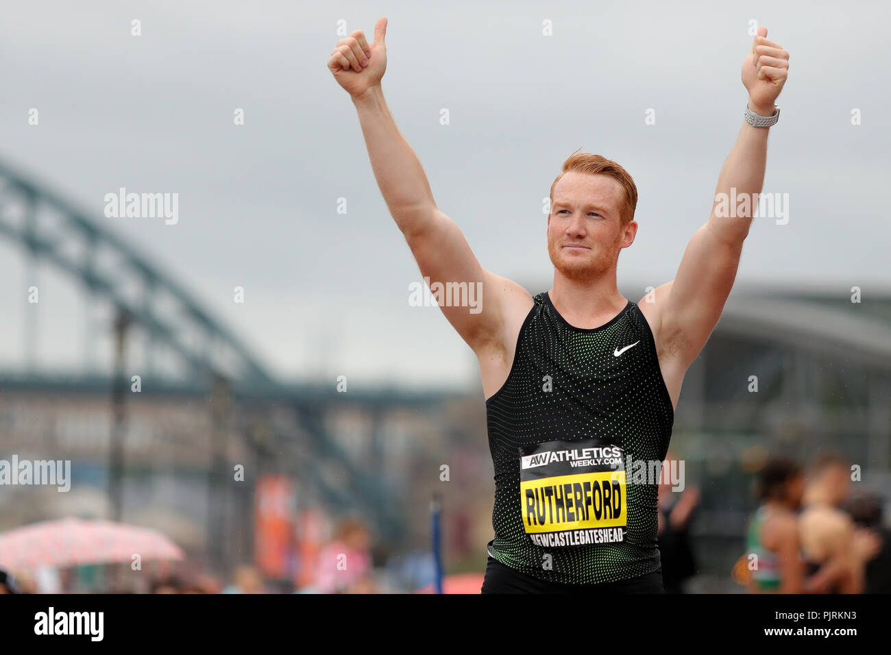 Greg Rutherford after his last long jump competition during the Great ...