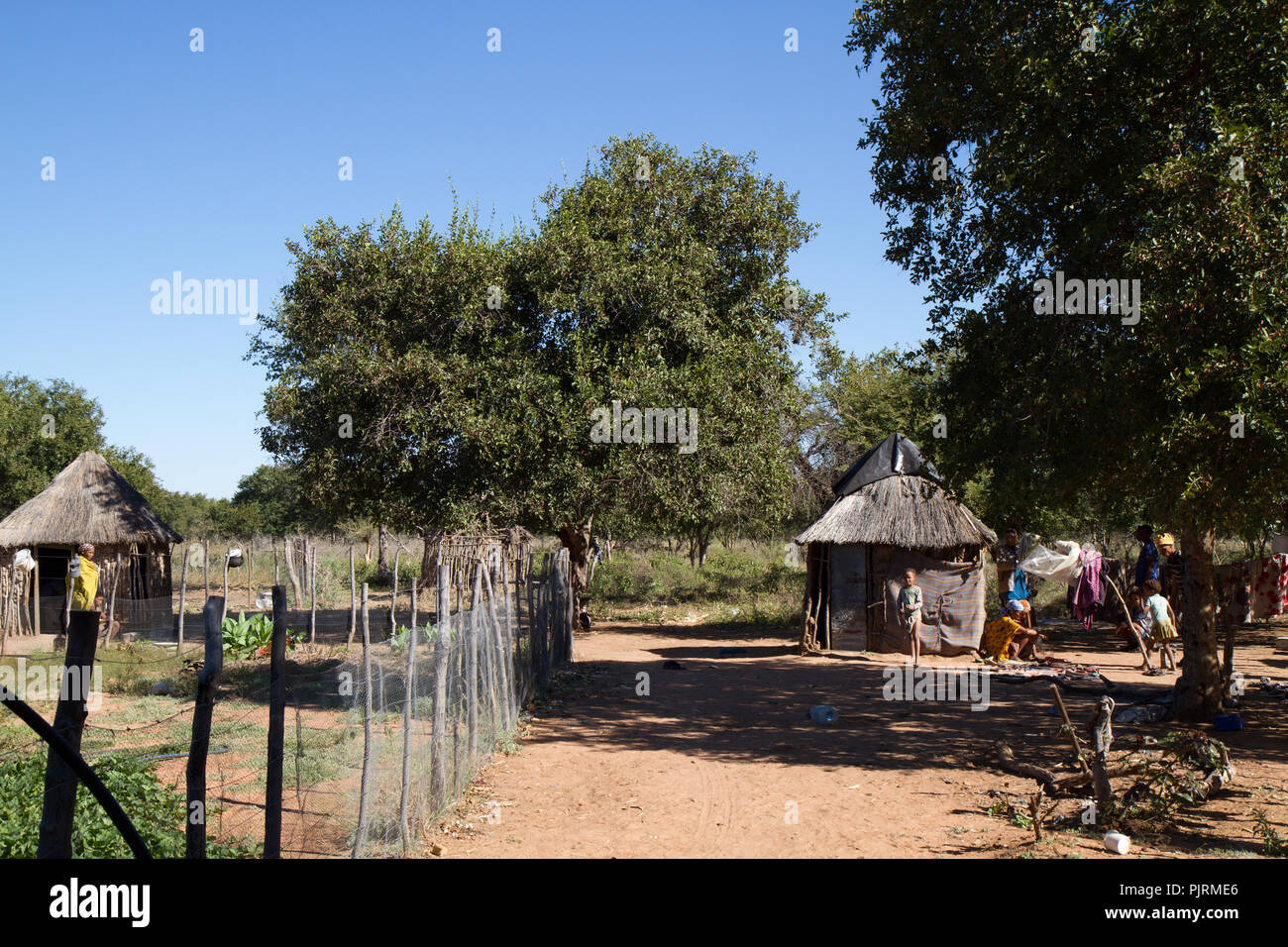 life in a san village in namibia, africa Stock Photo - Alamy