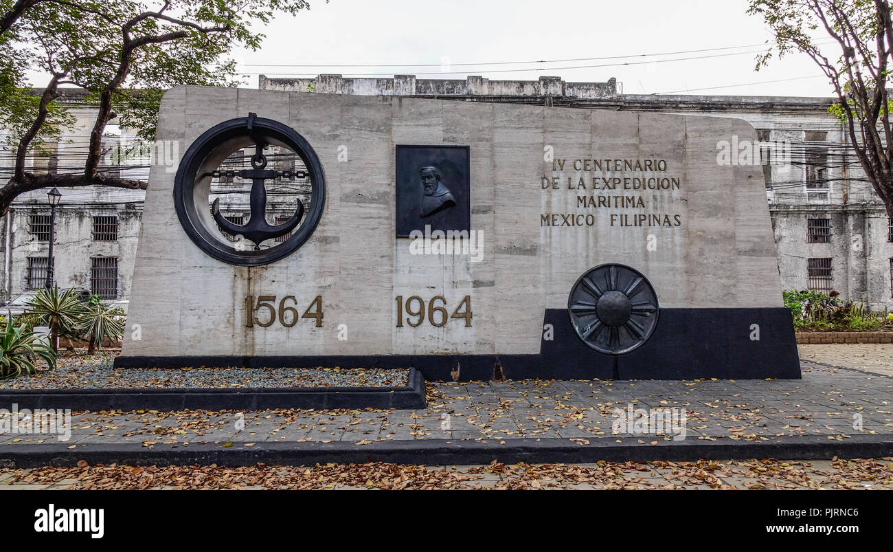 Manila, Philippines - Dec 21, 2015. History Monument at Intramuros ...