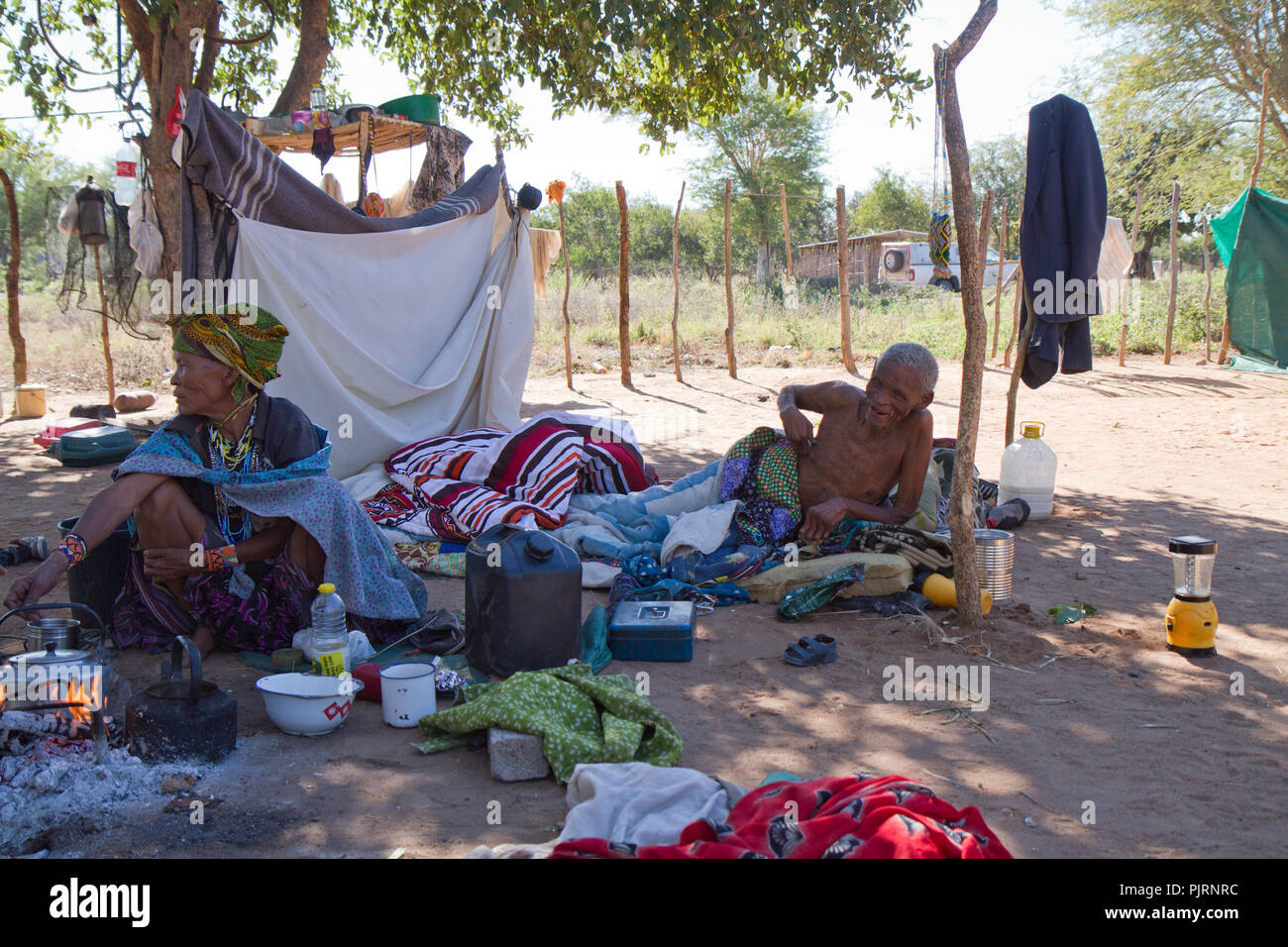 life in a san village in namibia, africa Stock Photo Alamy