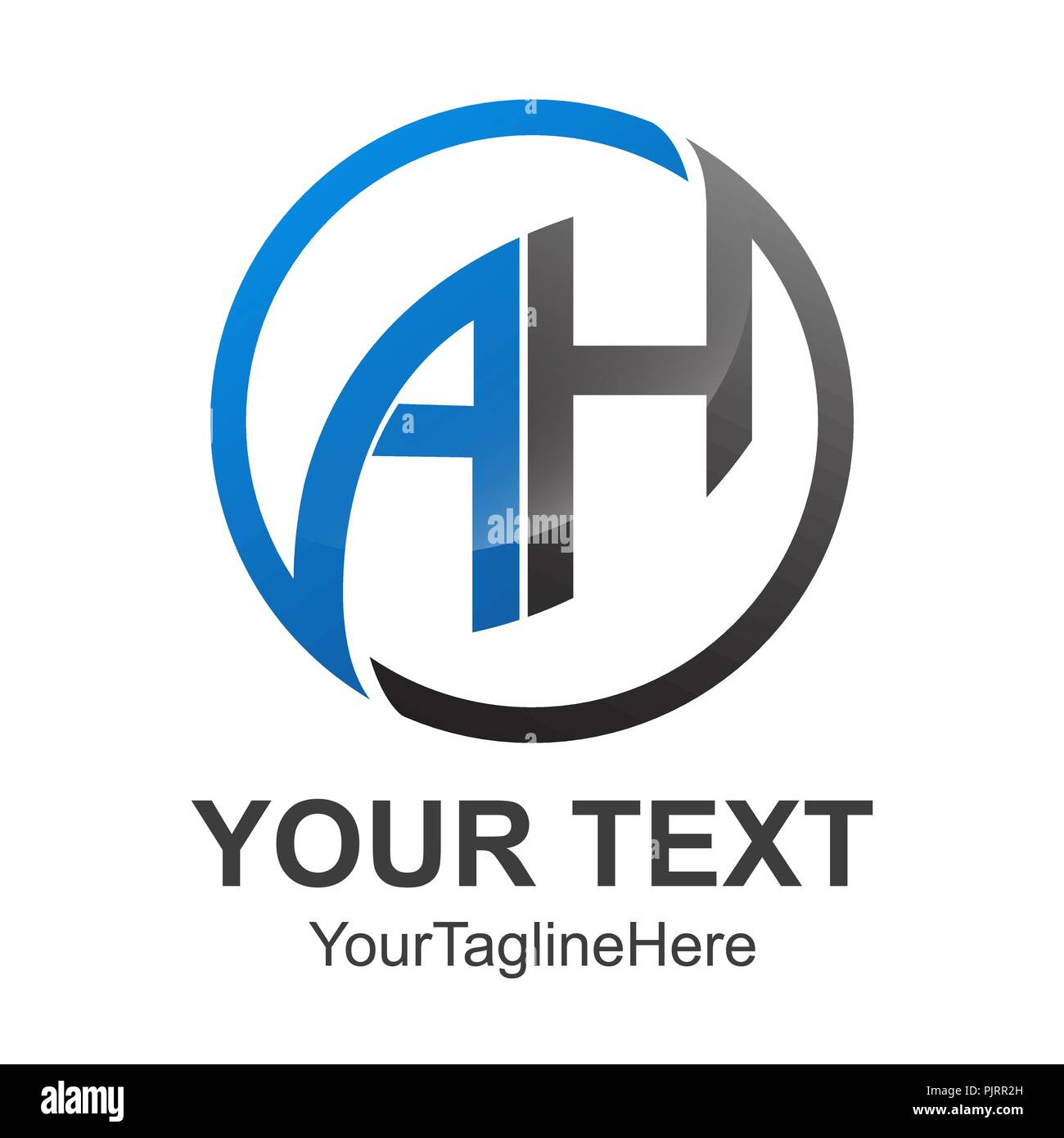 Circle Abstract Letter Ah Initial Alphabet Logo Design Template