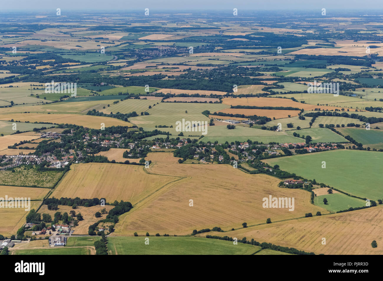 Aerial view of rural landscape in Essex, England United Kingdom UK Stock Photo